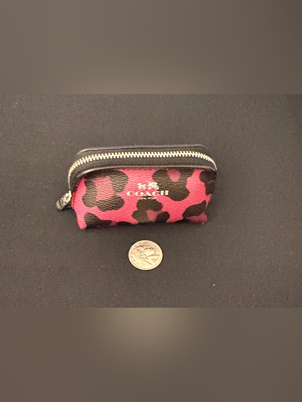 Coach Ocelot Animal Print MICRO Mini Zip-Purse/Pouch/coin case - Picture 2 of 7